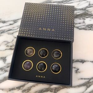 ANNA NEW YORK Vida Wine Gems Set of 6 Fluorite Barware Gift Cocktail Chill